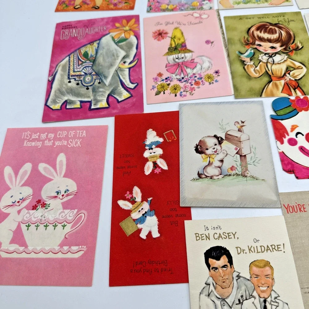 Vintage Mixed Lot Of 27 Greeting/Note Cards Used